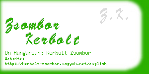 zsombor kerbolt business card